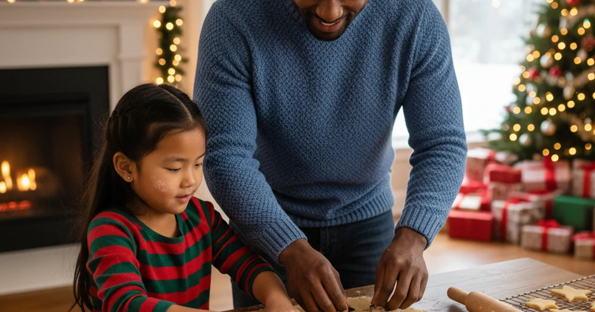 Children decorating holiday cookies together at a kitchen table