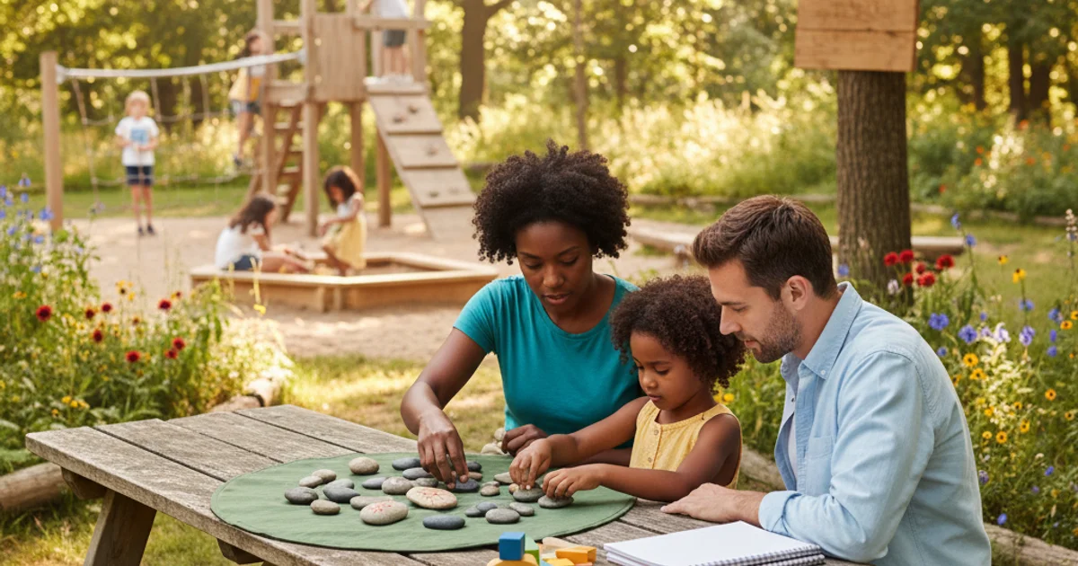 Young children playing together outdoors in the sunshine